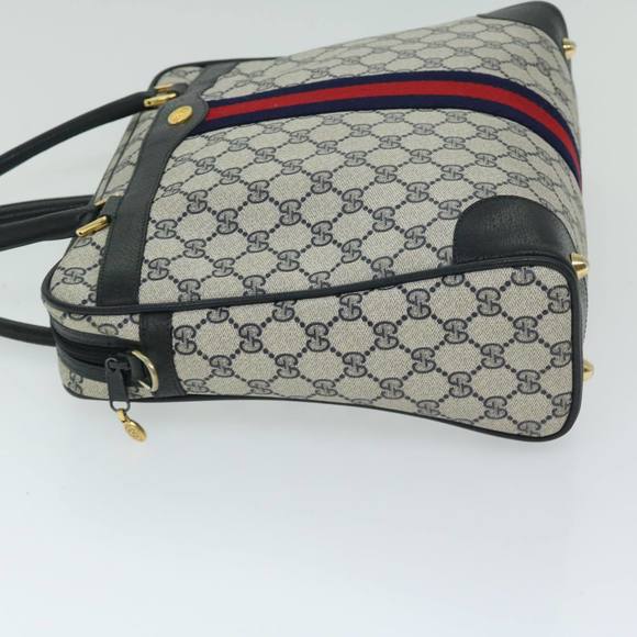 GUCCI GG Supreme Sherry Line Hand Bag PVC 2way Navy Red 904 02 015 Auth 68271 - Picture 4 of 16